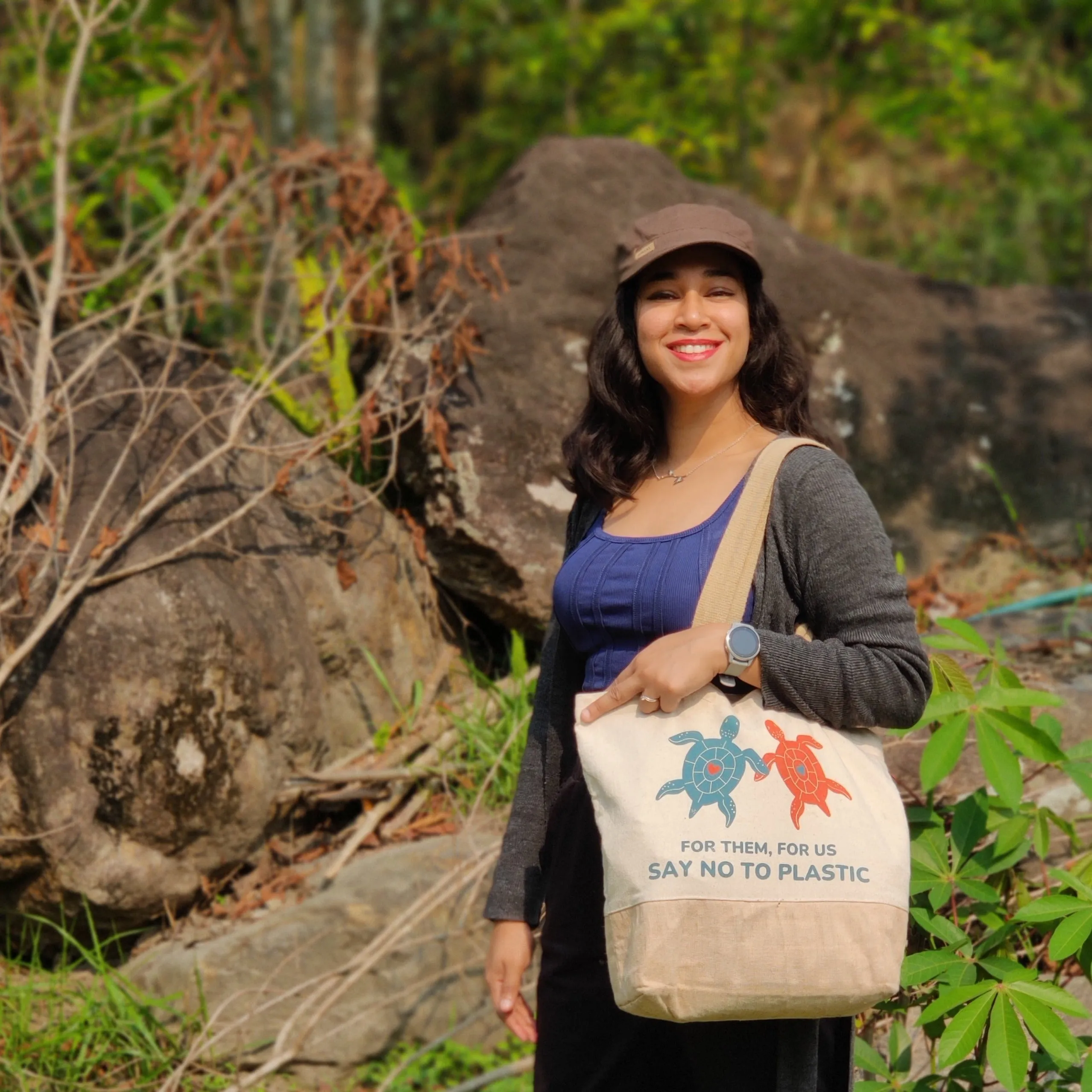 Premium Canvas-Jute (Juco) Tote Bag - Zipped Top