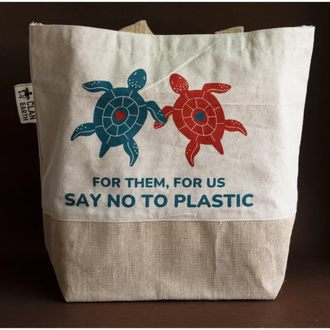 Premium Canvas-Jute (Juco) Tote Bag - Zipped Top
