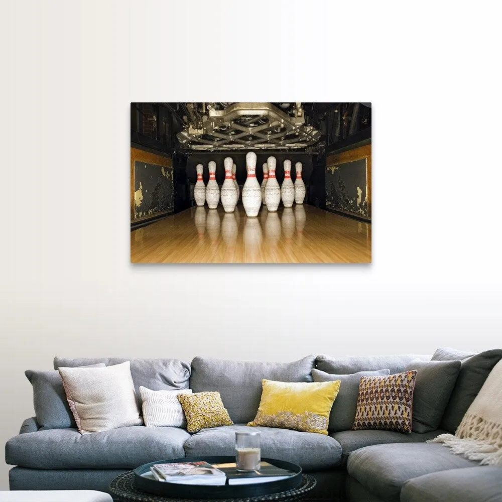 "Bowling pins and machine" Canvas Wall Art
