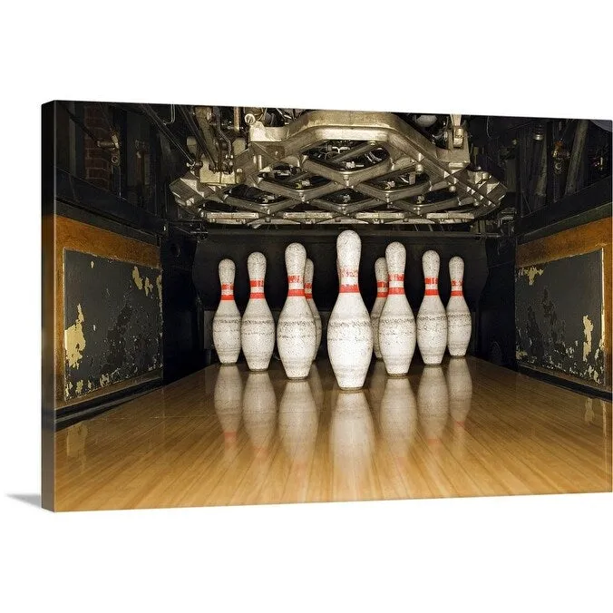 "Bowling pins and machine" Canvas Wall Art
