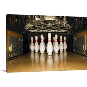 "Bowling pins and machine" Canvas Wall Art