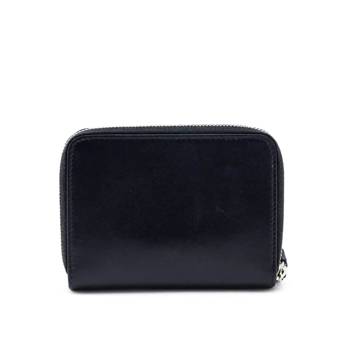 Saint Laurent Black Calfskin Love Patch Zipped Compact Wallet