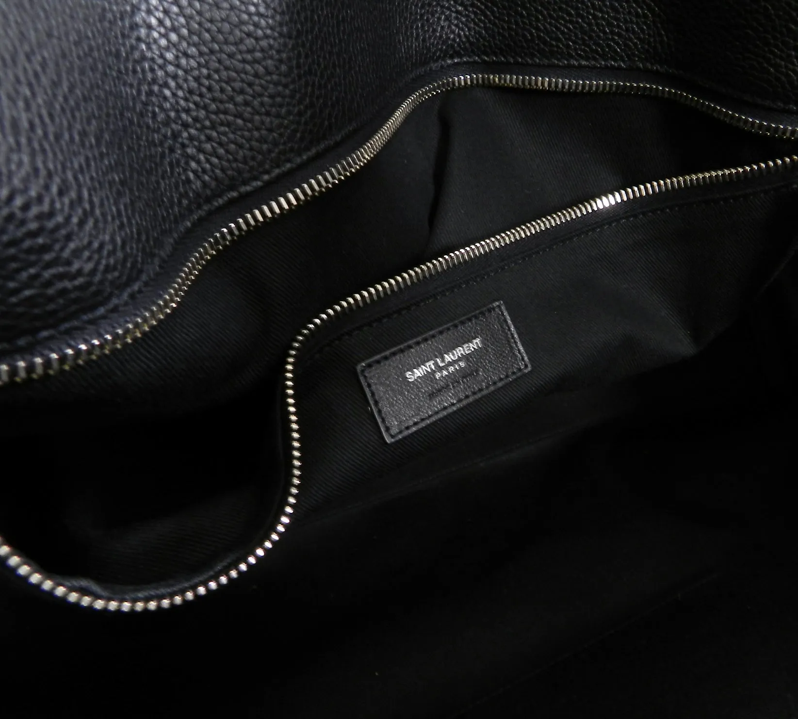 Saint Laurent Black Leather Sac de Jour 48H Large Duffle Bag