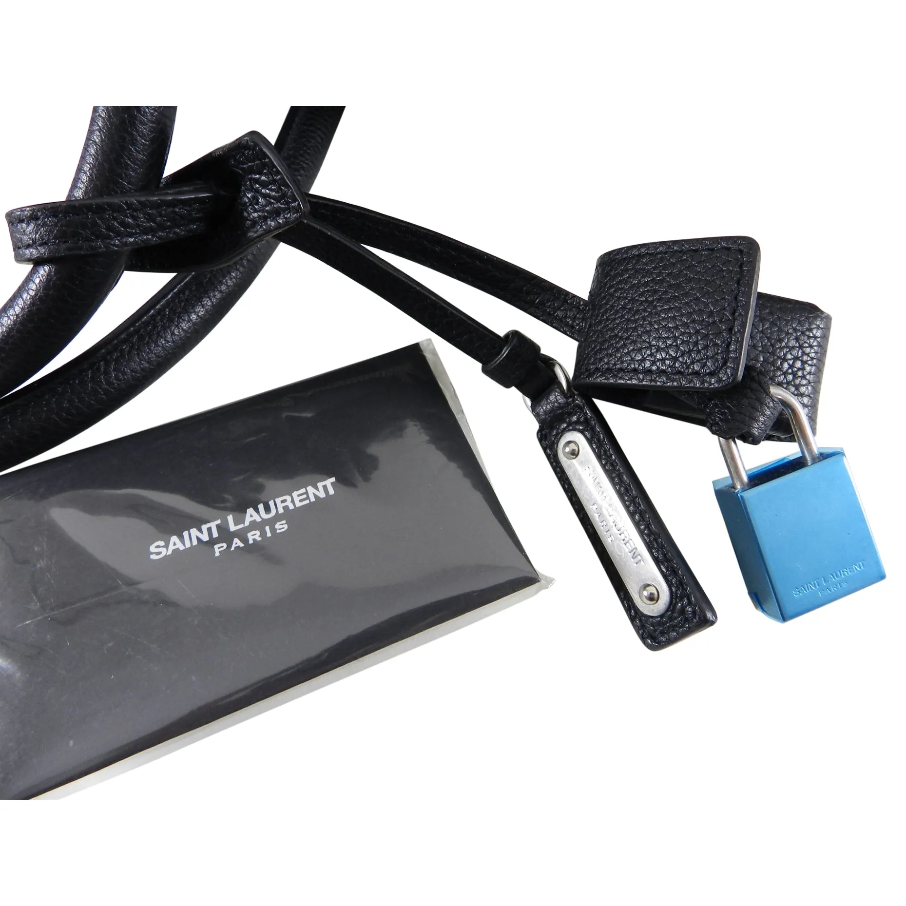 Saint Laurent Black Leather Sac de Jour 48H Large Duffle Bag