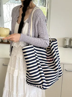 Split-Joint Striped Shoulder Bags Handbags Bags