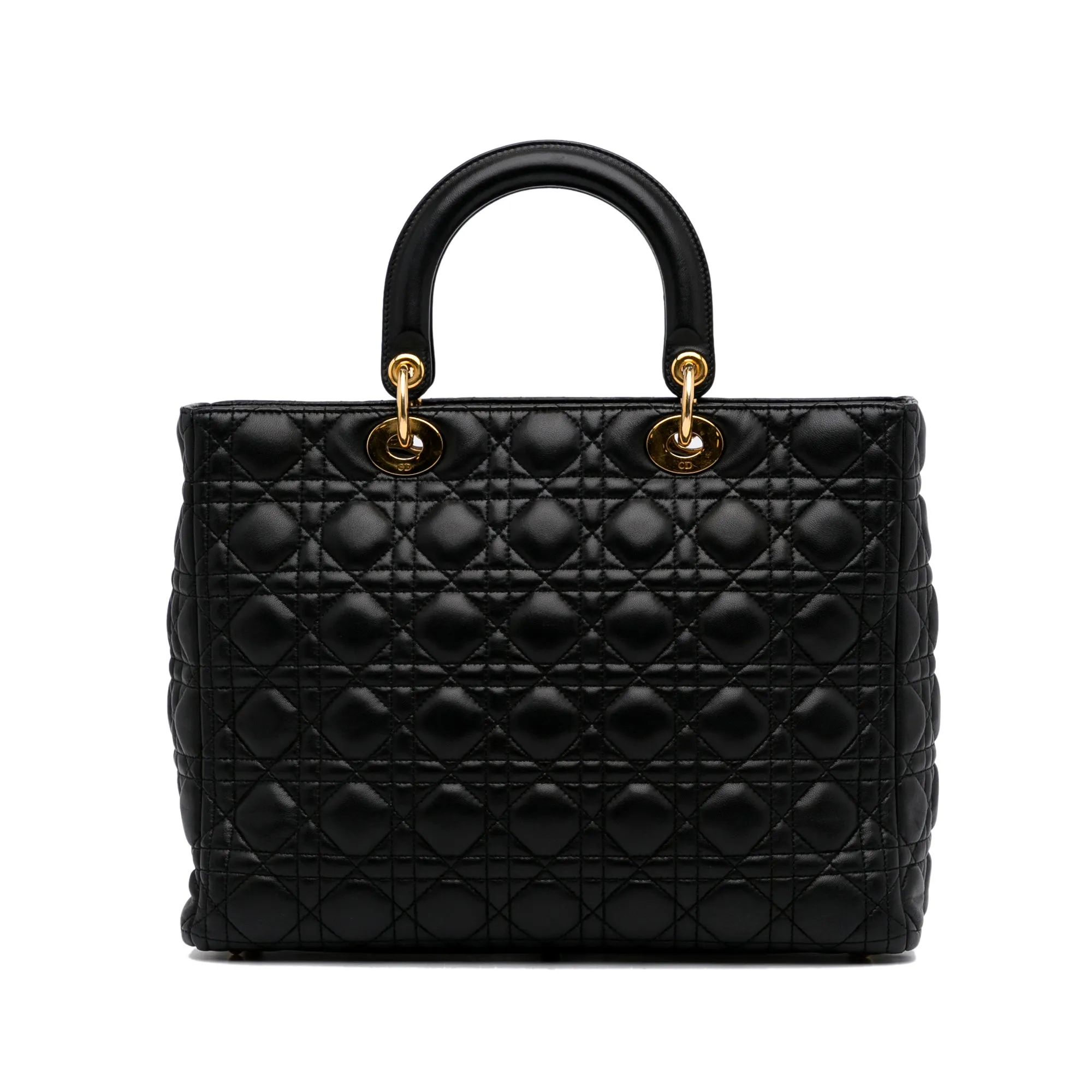 Trendy Inspired Dior Lady Dior Large Black Cannage Quilted Leather