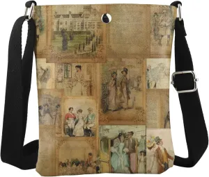 WCGXKO Vintage Romance Bookish Gift Crossbody Bag Book Bag for Classic Novel Lover
