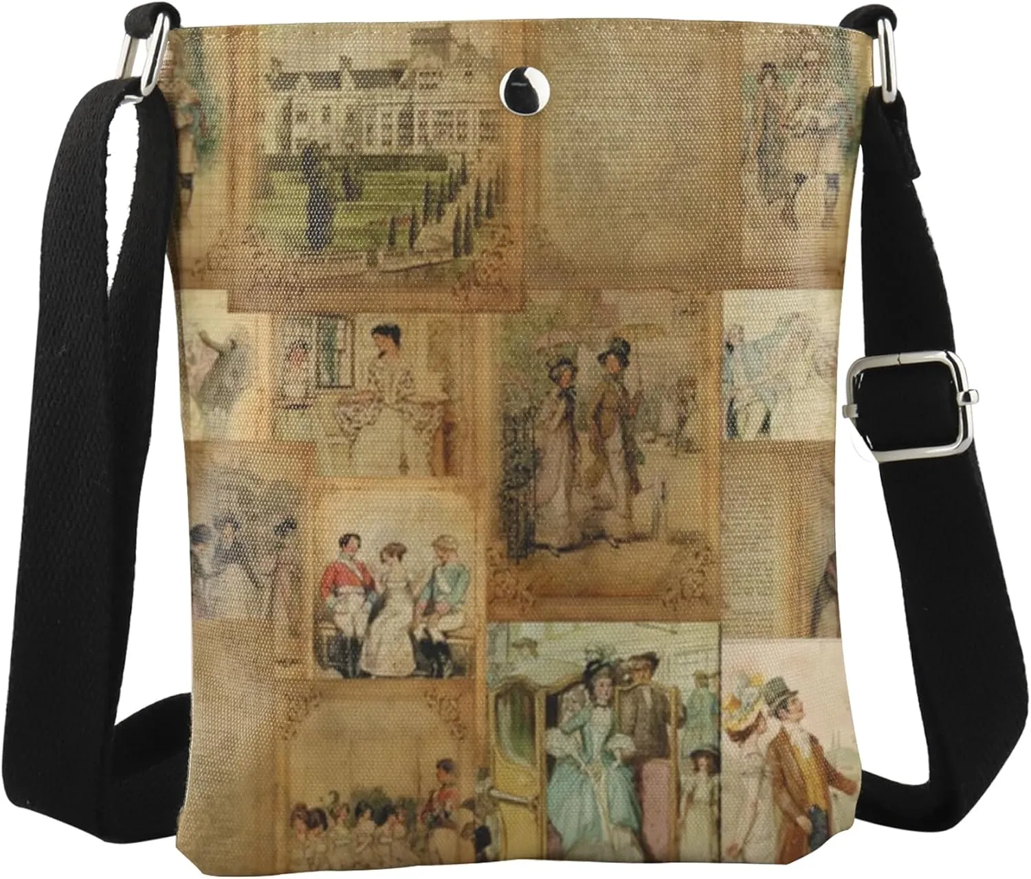 WCGXKO Vintage Romance Bookish Gift Crossbody Bag Book Bag for Classic Novel Lover