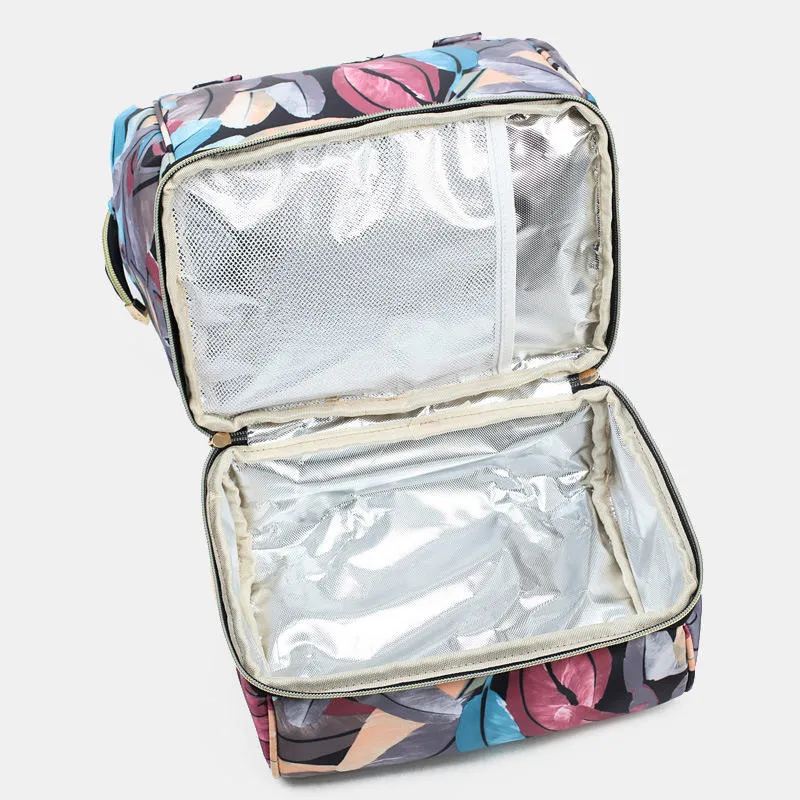 Women Canvas Casual Mummy And Kids Patchwork Backpack Handbag