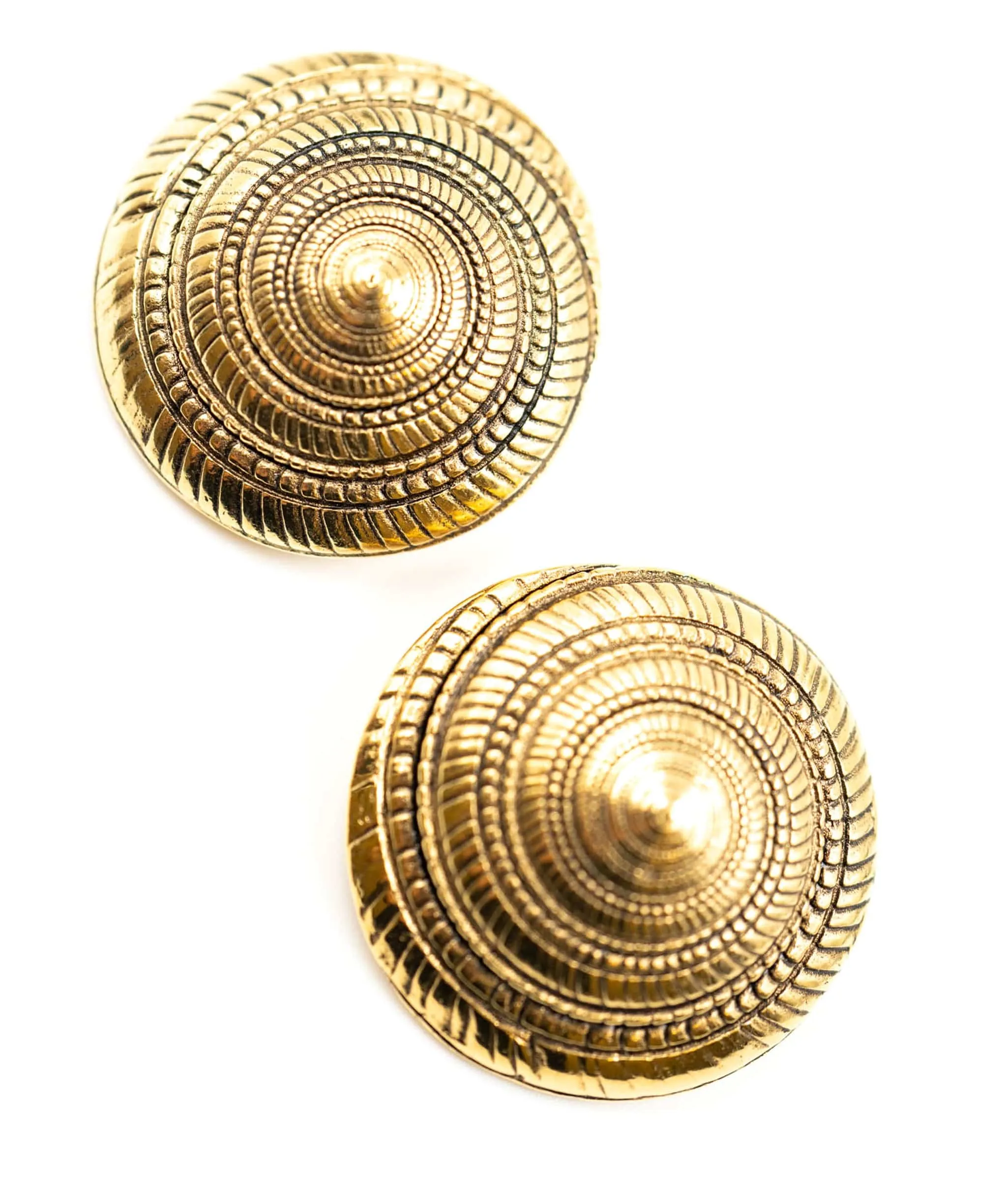 YSL 80s Gossens Shell Clip on Earrings - AWC1756