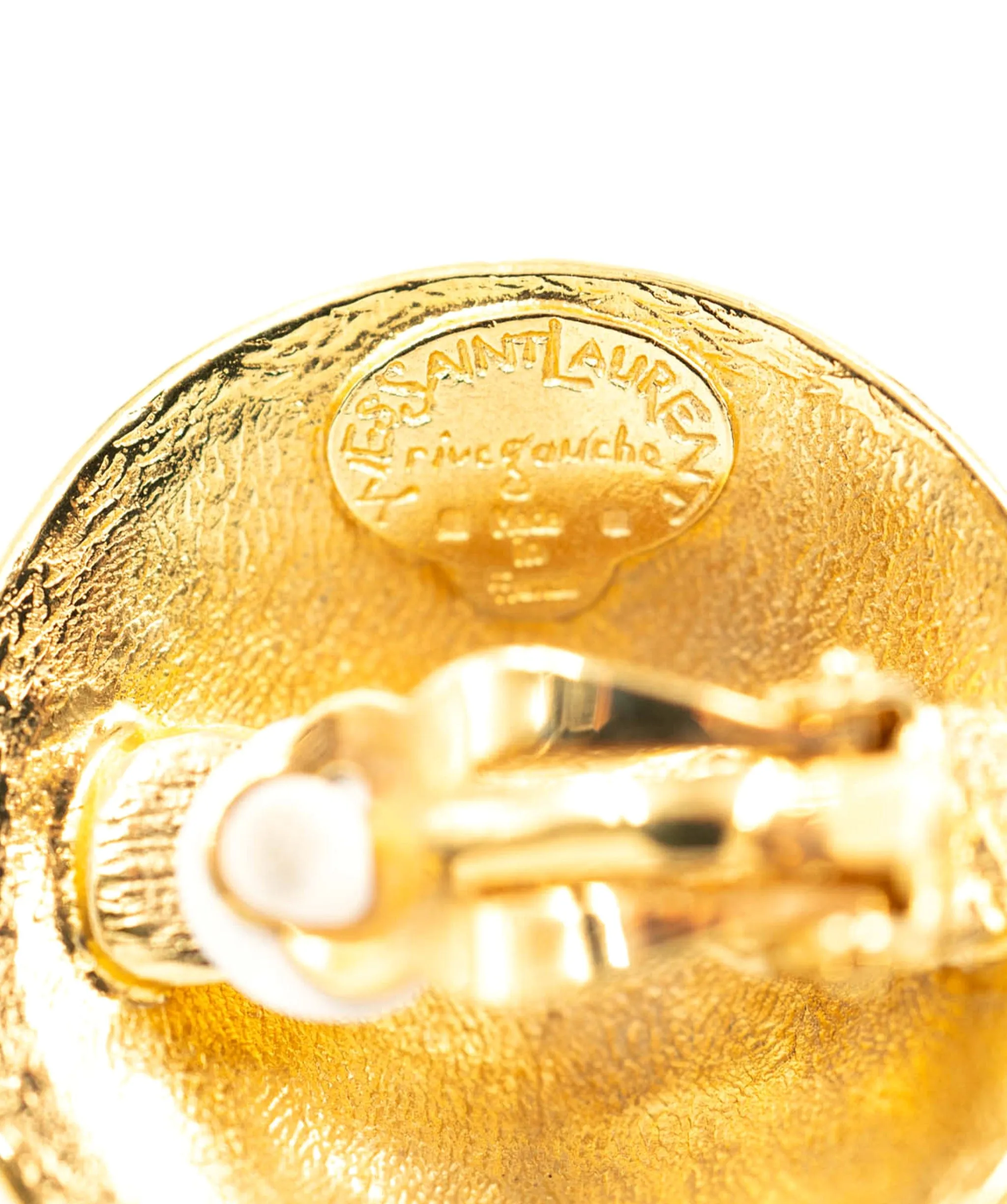 YSL 80s Gossens Shell Clip on Earrings - AWC1756