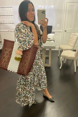 Zen Wine & Gold Citron Tote